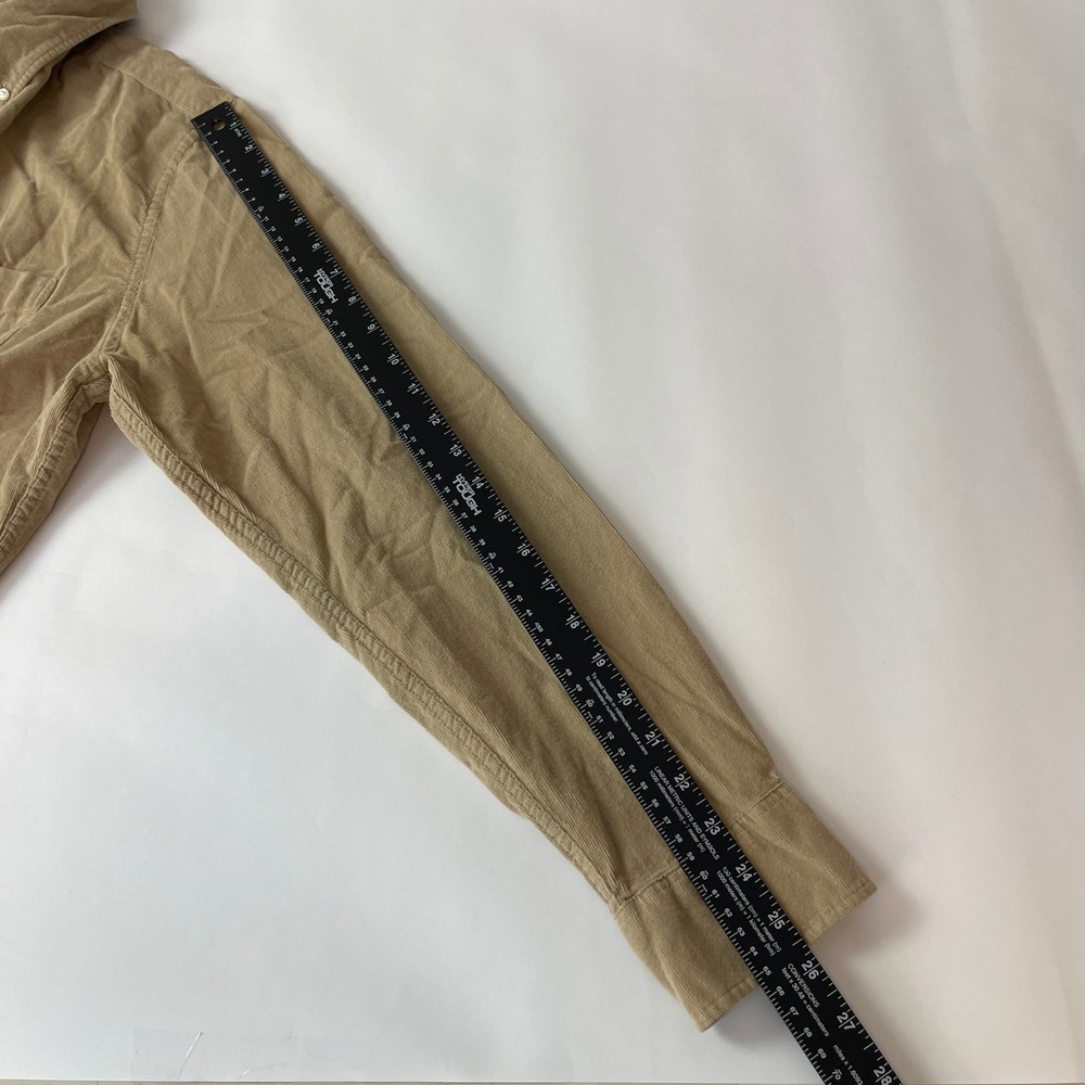 J Crew Shirt Mens Large Beige Corduroy Pinwale Outdoor Preppy Gorpcore Cabin - Picture 7 of 8